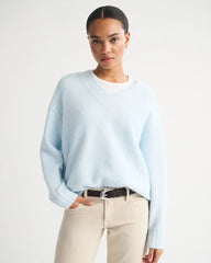 Wool-Blend Dad V-Neck Sweater