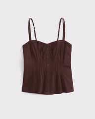Tie-Front Lace-Trim Cami