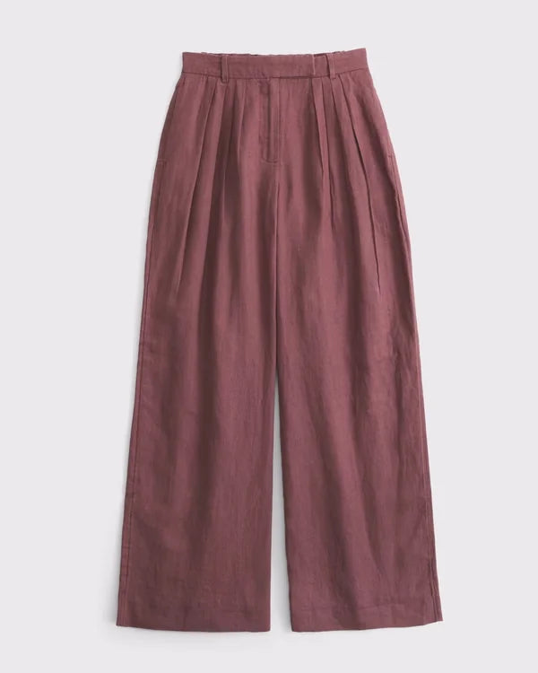 100% Linen Curve Love High Rise Tailored Palazzo Pant