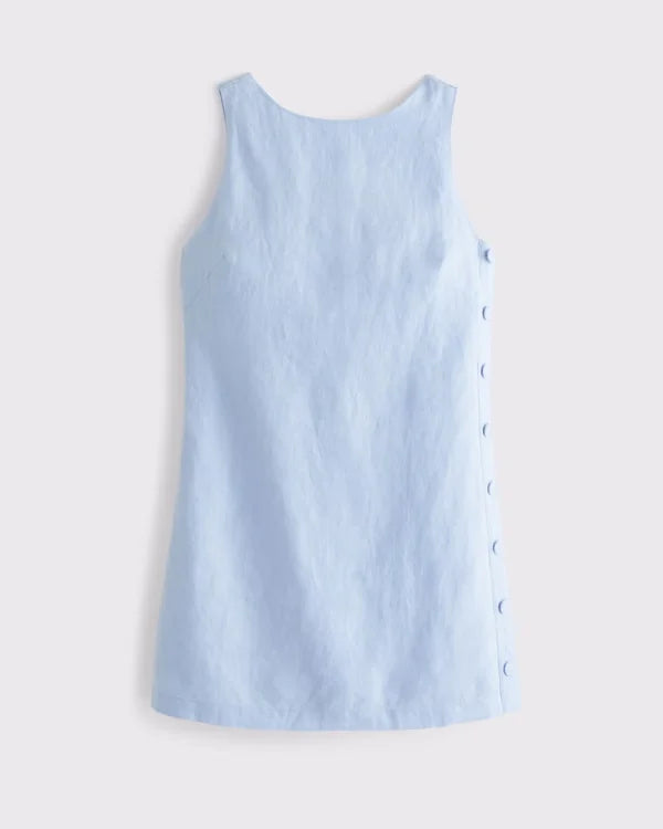 100% Linen Shift Mini Dress