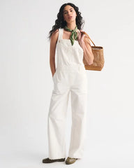 100% Cotton Embroidered Trim Overall Jumpsuit