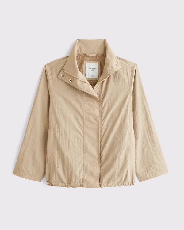 Nylon Mock Neck Jacket