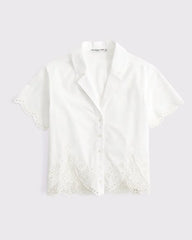 Embroidered Cutwork Sleep Shirt
