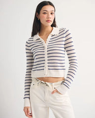 Crochet-Style Collared Cardigan