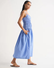 Bra-Free Smocked Drop-Waist Maxi Dress
