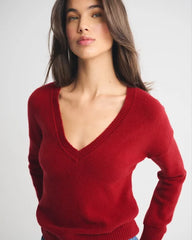 Merino Wool-Blend V-Neck Sweater