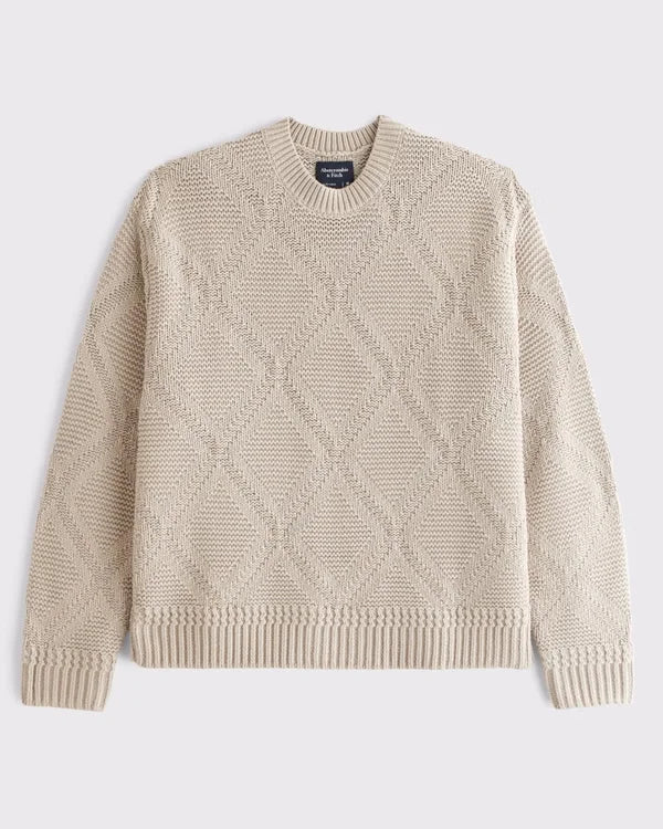 Diamond Stitch Crew Sweater