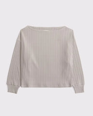 Long-Sleeve Lounge Wide Rib Slash Top