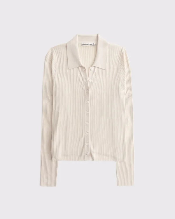 Rib Polo Cardigan