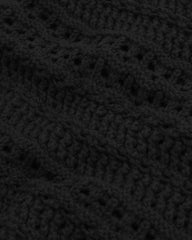Open-Stitch Textural Crew Sweater