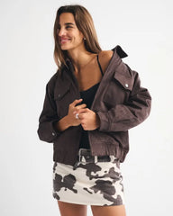 Vegan Suede Bomber Jacket