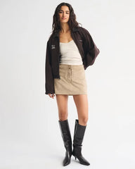 Vegan Suede Lace-Up Mini Skort