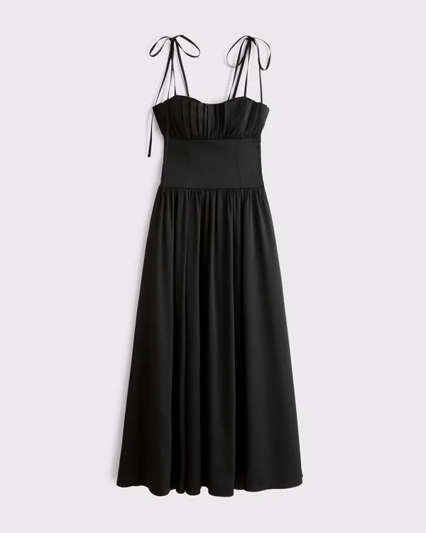 Bra-Free Tie-Strap Maxi Dress