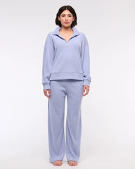 Lounge Brushed Rib Half-Zip