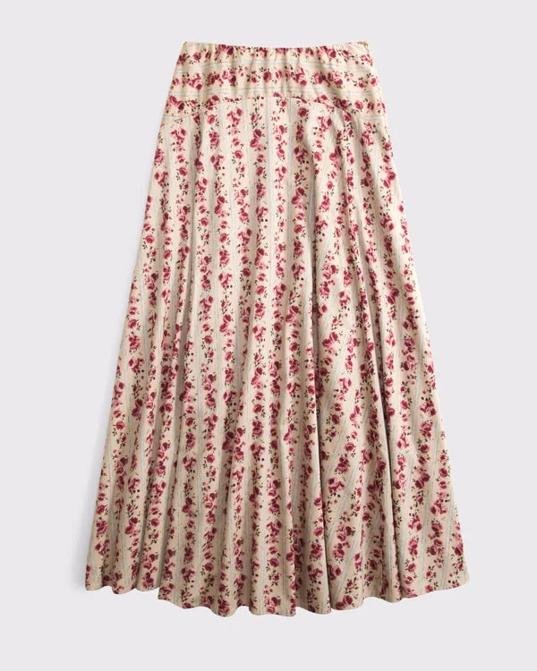 High Rise Flowy Maxi Set Skirt