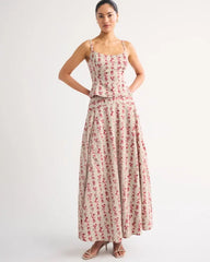 High Rise Flowy Maxi Set Skirt