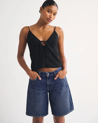 Curve Love Low-Rise Denim Bermuda Jort