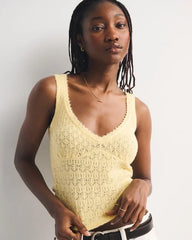 Pointelle-Stitch Sweater Tank