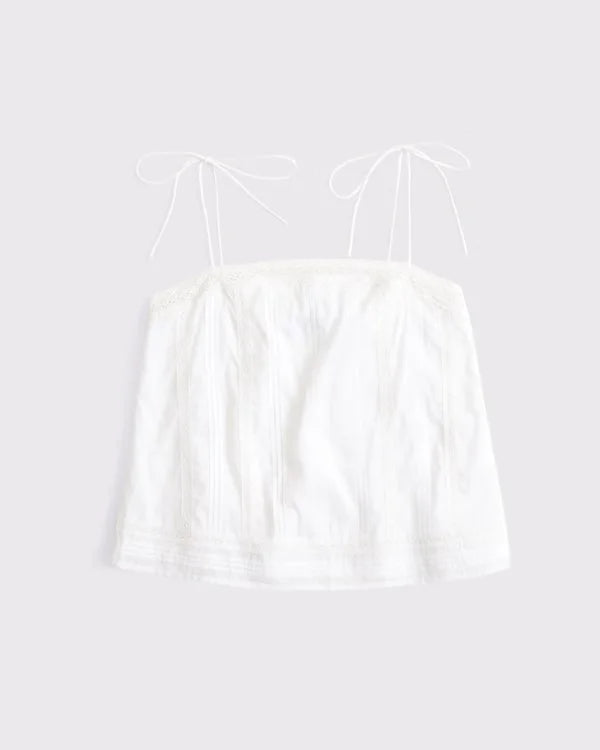 Lace-Trim Tie-Strap Cami