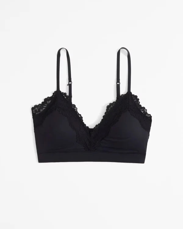 Next to Naked Lace-Trim V-Neck Bralette
