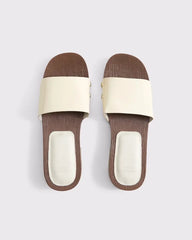 Vegan Leather Wood Heel Sandals