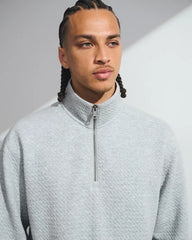 YPB Waffle Texture Half-Zip Sweatshirt