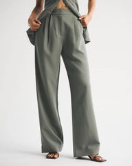 A&F Sloane Tailored Hardware Wide Leg Pant