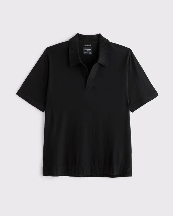 100% Cotton Johnny Collar Sweater Polo
