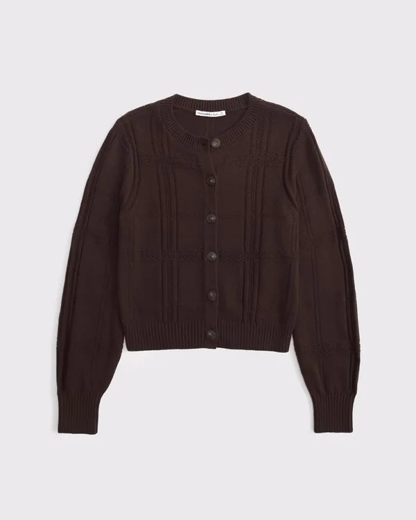 Textural Stitch Shrunken Cardigan