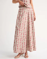 High Rise Flowy Maxi Set Skirt