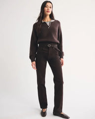 Merino-Wool Blend Henley Sweater