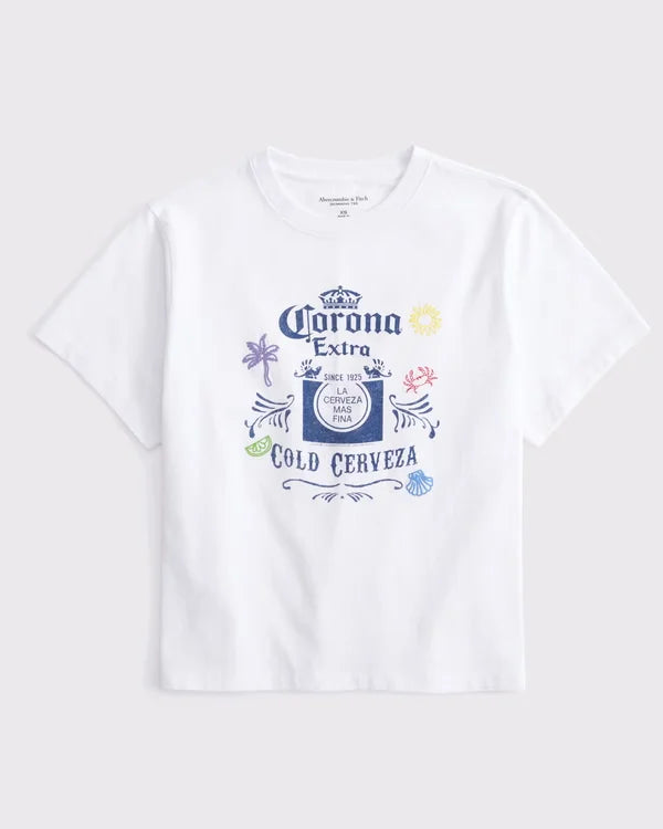 Short-Sleeve Corona Graphic Skimming Tee