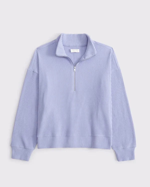 Lounge Brushed Rib Half-Zip