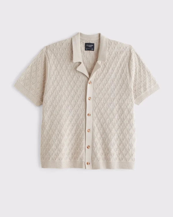 100% Cotton Button-Through Sweater Polo
