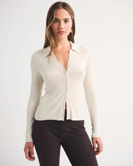 Rib Polo Cardigan