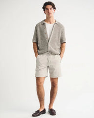 100% Cotton Space-Dye Button-Through Sweater Polo