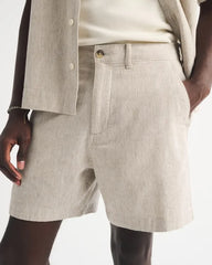 Linen-Blend Plainfront Short