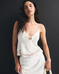 Bra-Free Lace Pieced Set Top