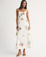 Bra-Free Embroidered Maxi Dress