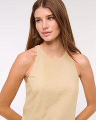 Linen-Blend Open-Back Set Top