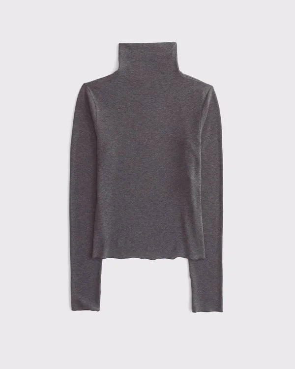 Fine Wool-Blend Mockneck Top