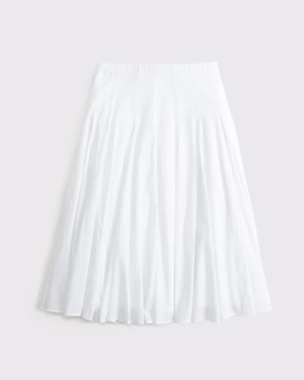 100% Cotton Godet Midi Skirt