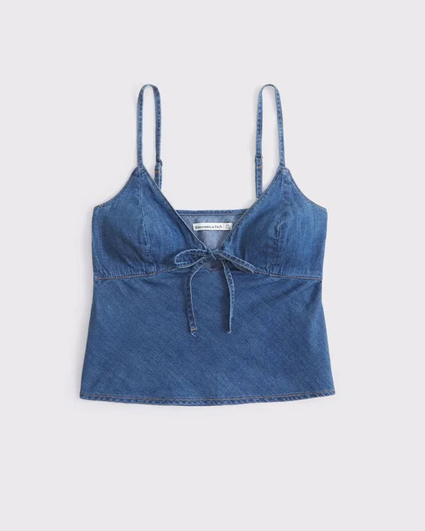 A&F Bella Bra-Free Chambray Tie-Front Cami