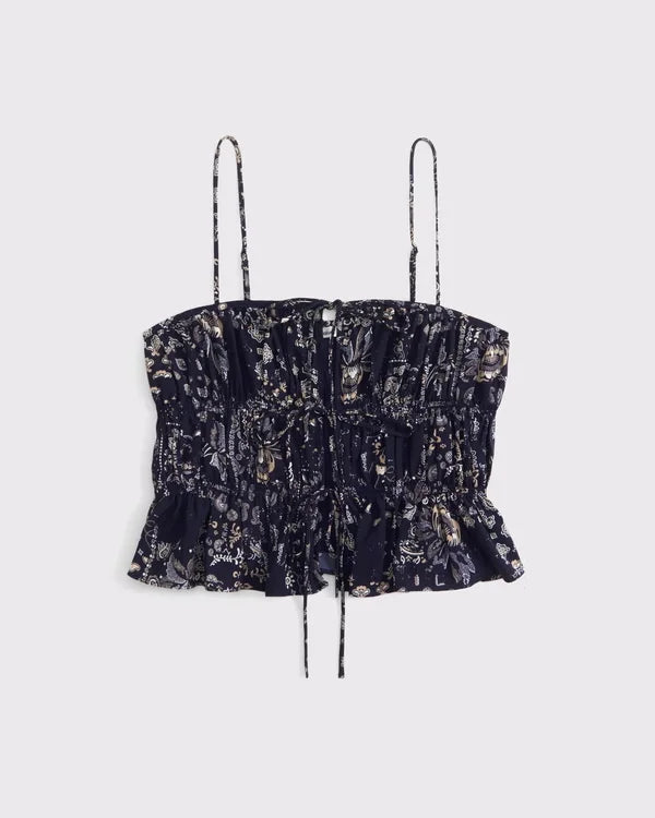 Ruched Tie-Front Cami