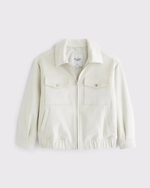 Vegan Suede Bomber Jacket