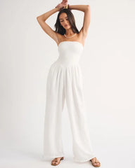 A&F Sydney Smocked Strapless Balloon Leg Jumpsuit
