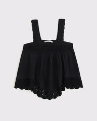 100% Cotton Squareneck Crochet Tank