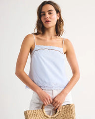 Cotton-Silk Blend Cutwork Cami
