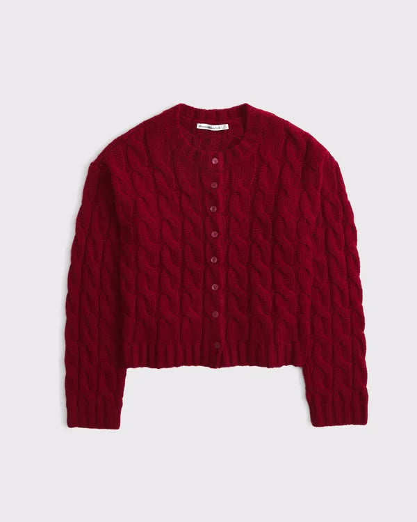 Airspun Cotton-Blend Cable Cardigan