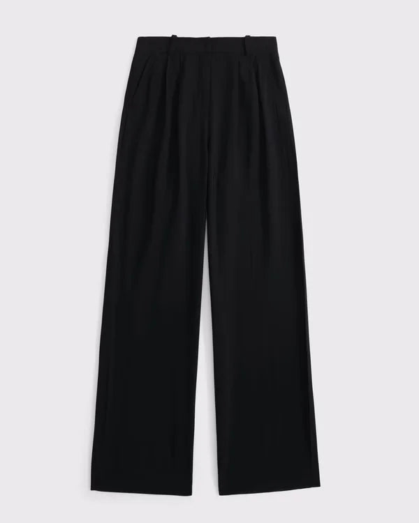 A&F Sloane Lightweight Crepe Tailored Wide Leg Pant